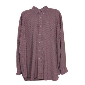 Ralph Lauren Performance Gingham Check Shirt Mens Size 4X Big Red Button Down